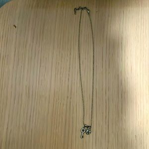 Adjustable Key + Heart Lock Silver Necklace